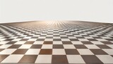 Fototapeta  - checkerboard chessboard checkered plane in angle perspective tilted vanishing empty floor