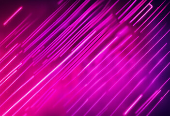 Wall Mural - Neon abstract led lines on a magenta