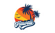 Hawaii logo design template vector, for t-shirt and apparel vector design template	