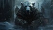 Polar Bear King Of The North character. generative AI