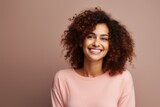 Fototapeta  - Portrait of a beautiful young african american woman with curly hair