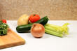 Vegetables now available in our shops - Onion Potato Celery Tomato and Courgette or Zucchini