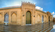  Arabic Door, Arabic oriental styled door in Rabat, Morocco. Panoramic view of square and Mausoleum of King Mohammed V located on opposite side Hassan Tower in Rabat. Morocco 