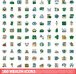 © ylivdesign - 100 wealth icons set. Color line set of wealth vector icons thin line color flat on white