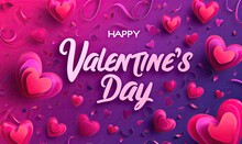 Happy Valentine Day Wallpaper With Lots Of Heart Shaped Hearts Generative AI