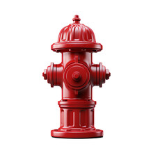 A Red Fire Hydrant On A White Background