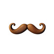 a brown mustache with curly hair