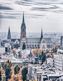 Fototapeta Na sufit - City panorama - Cathedral - Łódź - Poland