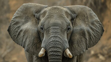 Close Up Skin Detail Of African Bush Elephant
