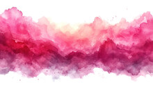 Pink Paint Brush Strokes In Watercolor Isolated Against Transparent. PNG