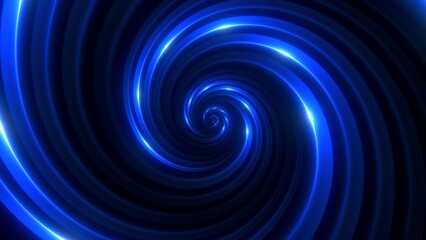 Poster - Minimal spiral in infinite rotation. Abstract background in blue color. Dizzy concentric pattern. Retro backdrop for event, party, carnival, celebration, anniversary or other. Seamless loop animation.