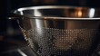 stainless steel colander with fine mesh for straining delicate ingredients generative ai