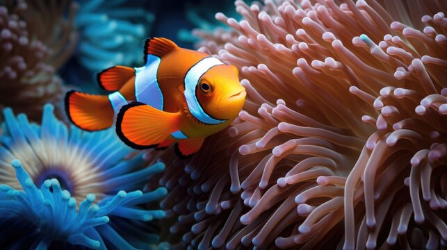 clownfish with vibrant colors generative ai