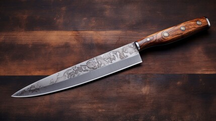chef's knife with precision steel blade and ergonomic handle generative ai