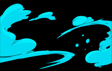 Poster - Landscape with visual effect of smoke and wind. Vector illustration in CG game art style.