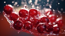 Cranberries bouncing in a perfectly synchronized dance, forming intricate patterns  -Generative Ai
