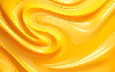 Poster - golden yellow mustard abstract 3D fluid circle background. generative ai