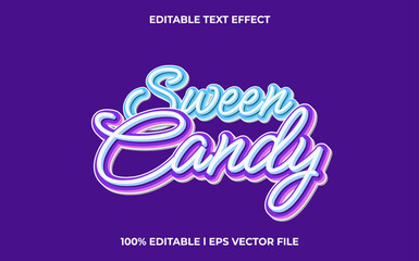 Wall Mural - sweet candy editable font. typography template text effect. lettering vector illustration logo