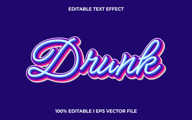 Poster - Drunk editable font. typography template text effect. lettering vector illustration logo