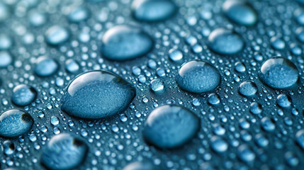 Wall Mural - water drops on blue background