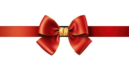 red ribbon and bow isolated white or transparent