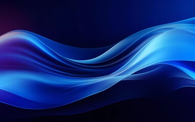 Canvas Print - Shiny blue abstract background with waves. generative ai