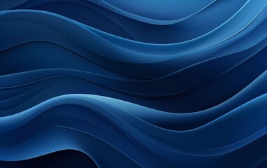 Poster - Dark blue abstract background with waves. generative ai