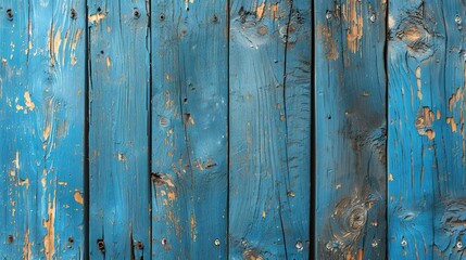 vintage beach wood background - old blue color wooden plank