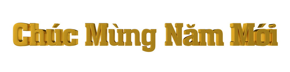 Sticker - Chúc Mừng Năm Mới gold text in 3d rendering isolated