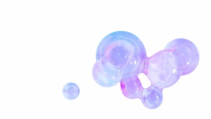 Aufkleber - Metaball animation of liquid blobs morphing. 3D Abstract Colorful Metaballs Background. Bright holographic colors. seamless looping 3D animation