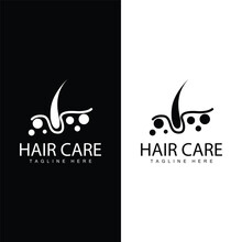 Hair Care Logo Design Simple Hair Skin Care Silhouette Illustration Vector Template