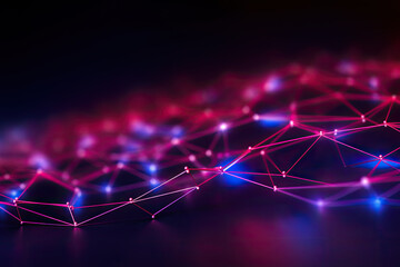 Futuristic Blue and Green Network Lines: High-Tech Digital Connectivity Background