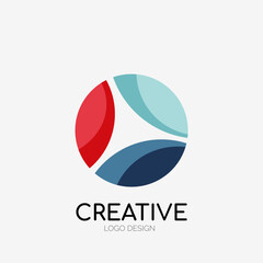Poster - Modern abstract logo design. Geometric vector art. Clean overlapping lines and abstract shapes. Perfect for modern brand