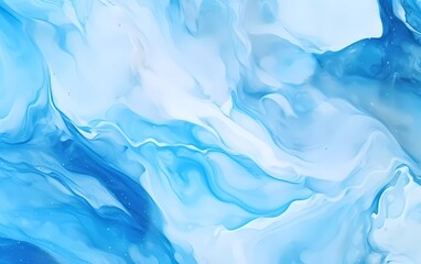 Poster - Colorful marble ink. Light blue marble pattern texture abstract background. generative ai