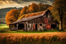 Old Barn In Autumn