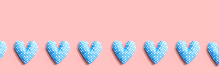Sticker - Appreciation theme with handmade heart cushions - flatlay