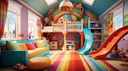 Poster - Playful child's haven, vibrant charm Generative AI