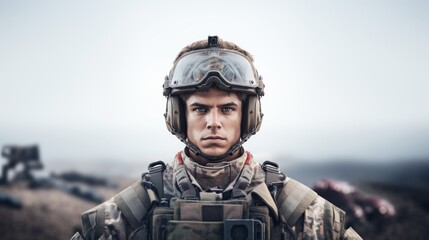 Poster - military programmers wide shot Generative AI