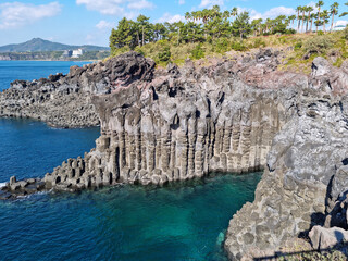 Canvas Print - This is a columnar joint on the coast of Jeju.