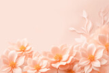 Fototapeta Kwiaty - Romantic floral background,Abstract flowers of soft peach color,Greeting card,banner. Copy space