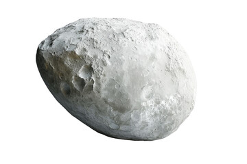 Poster - Conceptual image featuring Haumea, a dwarf planet, showcasing its elongated shape and surface features against a white setting Generative AI
