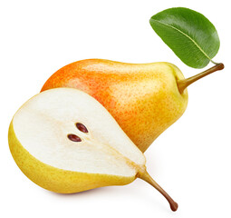 Isolated yellow pear on white background