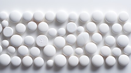 Poster - white futuristic pills lie on the table Generative AI