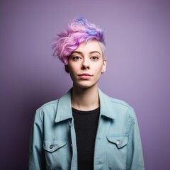 Poster - Stock image of a non-binary person expressing their identity and individuality, representing gender diversity Generative AI