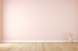 Empty Room with Pink Wall and Wooden Floor