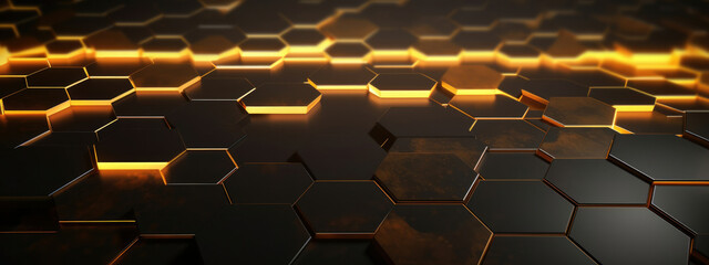 Poster - Wallpaper hexagon futuristic modern tech design background honeycomb technology shape abstract digital texture pattern