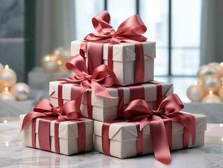 gift box with red ribbon