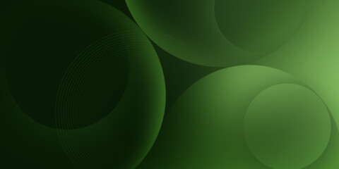 Poster - Minimal abstract green circle color shape overlap layers geometric dynamic background