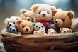 basket of cuddly teddy bears