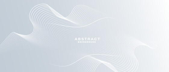 Grey color abstract background with wavy lines. Digital future technology concept. vector illustration.